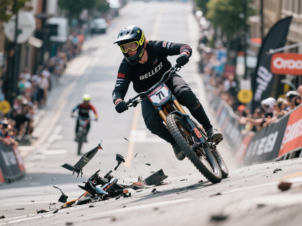 在城市速降赛中，选手们不仅需要面对复杂的